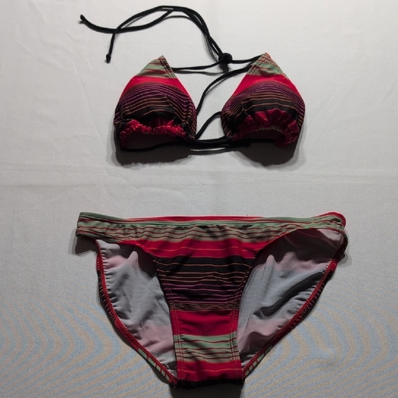 Rongr Striped Multicolor Bikini Set Juniors XL - Picture 1 of 7